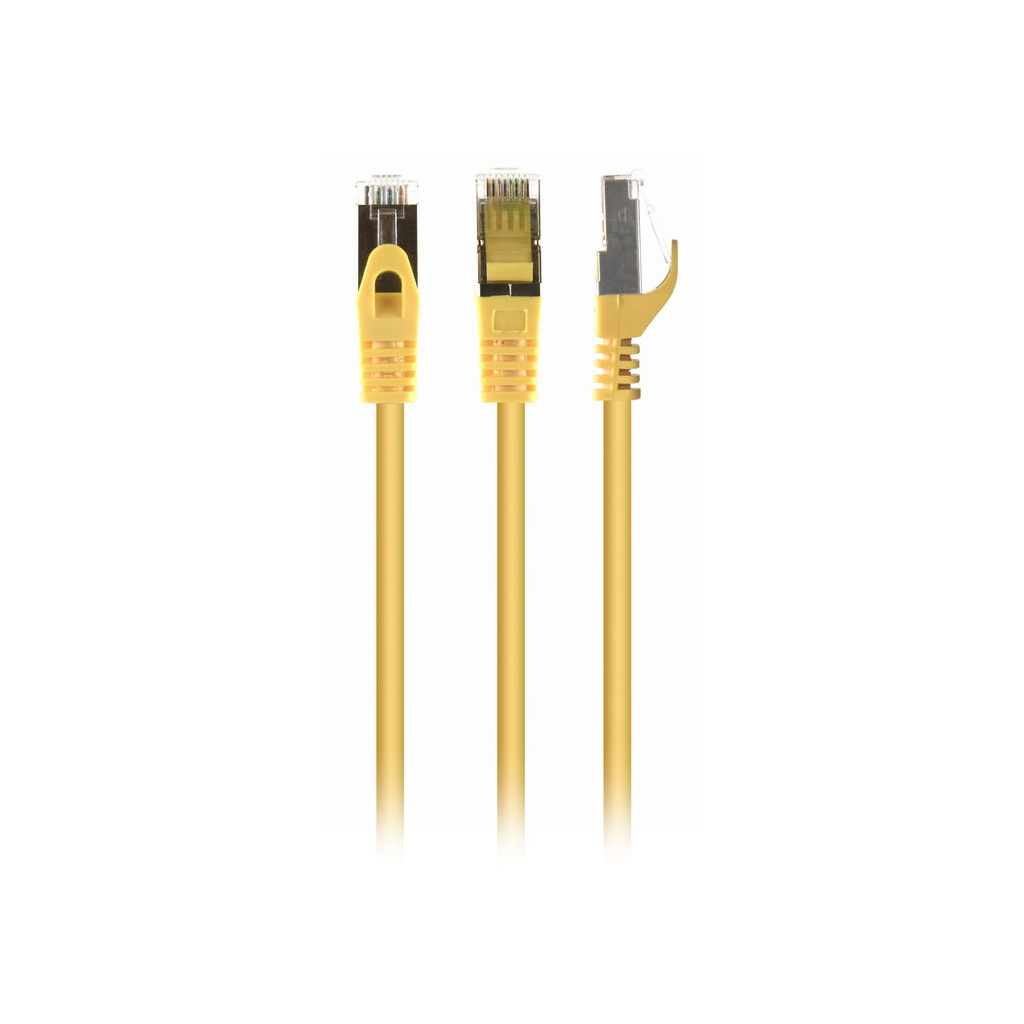 Патч-корд 0.25м S/FTP Cat 6A CU LSZH yellow Cablexpert (PP6A-LSZHCU-Y-0.25M) - фото 1