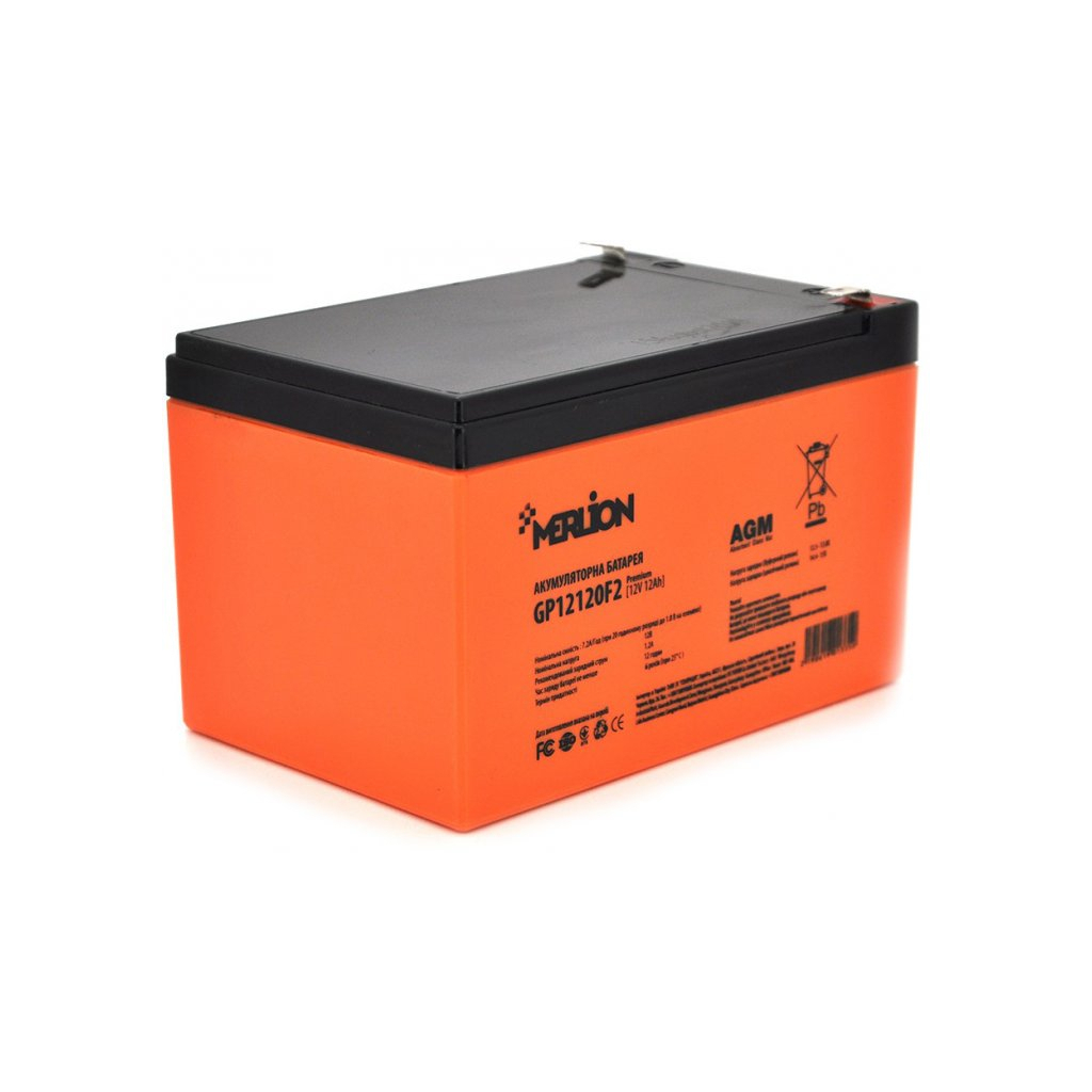Батарея до ДБЖ Merlion 12V-12Ah PREMIUM (GP12120F2PREMIUM) - фото 1