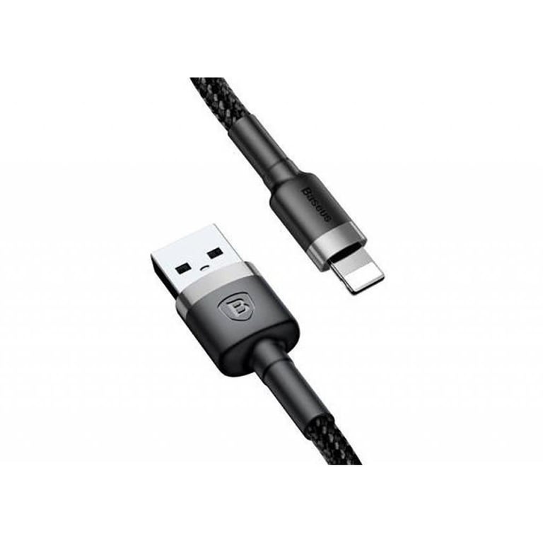 Дата кабель USB 2.0 AM to Lightning 1.0m Cafule 2.4A gray+black Baseus (CALKLF-BG1) - фото 2