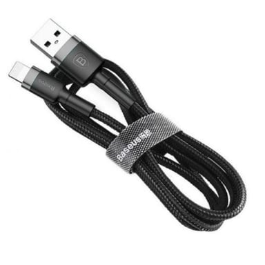Дата кабель USB 2.0 AM to Lightning 2.0m Cafule 1.5A gray+black Baseus (CALKLF-CG1) - фото 1