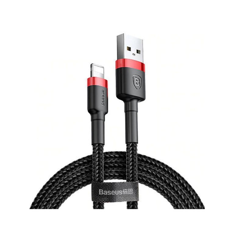 Дата кабель USB 2.0 AM to Lightning 0.5m Cafule 2.4A red+black Baseus (CALKLF-A19) - фото 2
