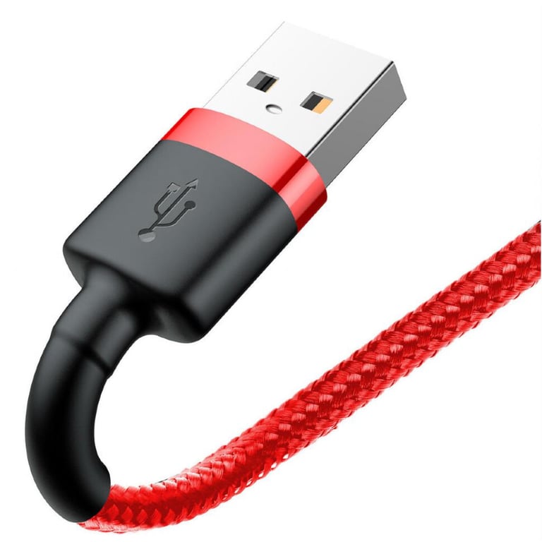 Дата кабель USB 2.0 AM to Lightning 1.0m Cafule 2.4A red+red Baseus (CALKLF-B09) - фото 2