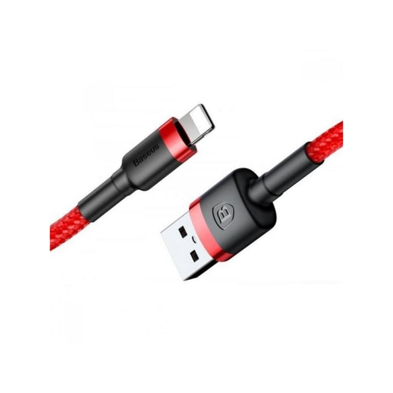 Дата кабель USB 2.0 AM to Lightning 1.0m Cafule 2.4A red+red Baseus (CALKLF-B09) - фото 3