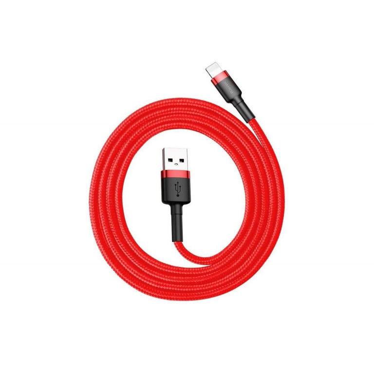 Дата кабель USB 2.0 AM to Lightning 1.0m Cafule 2.4A red+red Baseus (CALKLF-B09) - фото 4