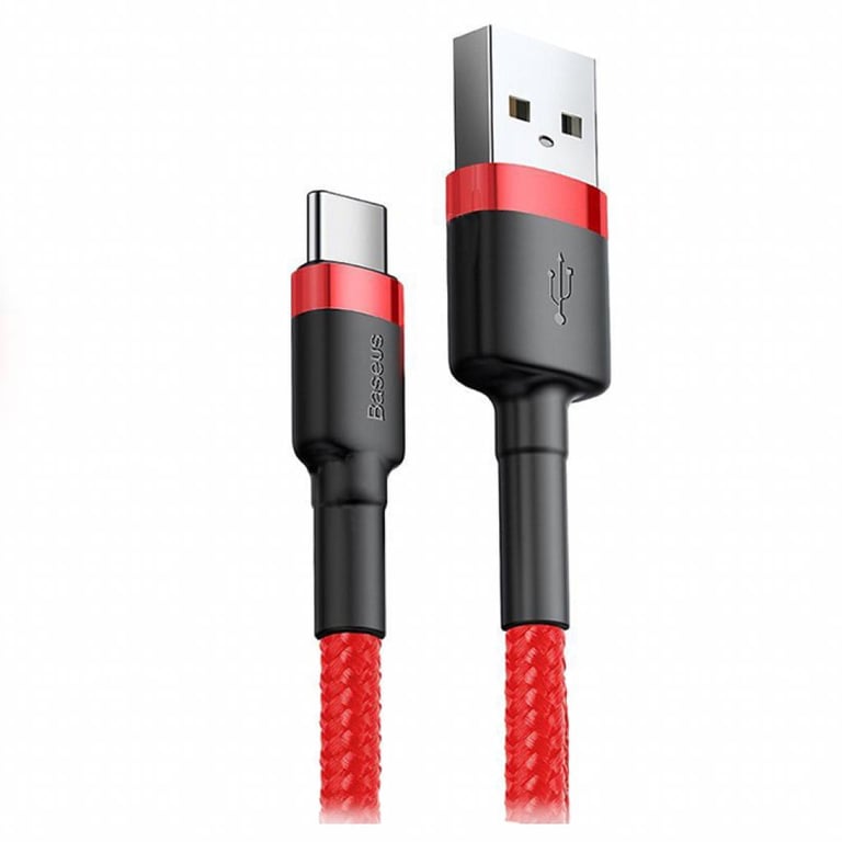 Дата кабель USB 2.0 AM to USB-C 1.0m Cafule 3A red+red Baseus (CATKLF-B09) - фото 2