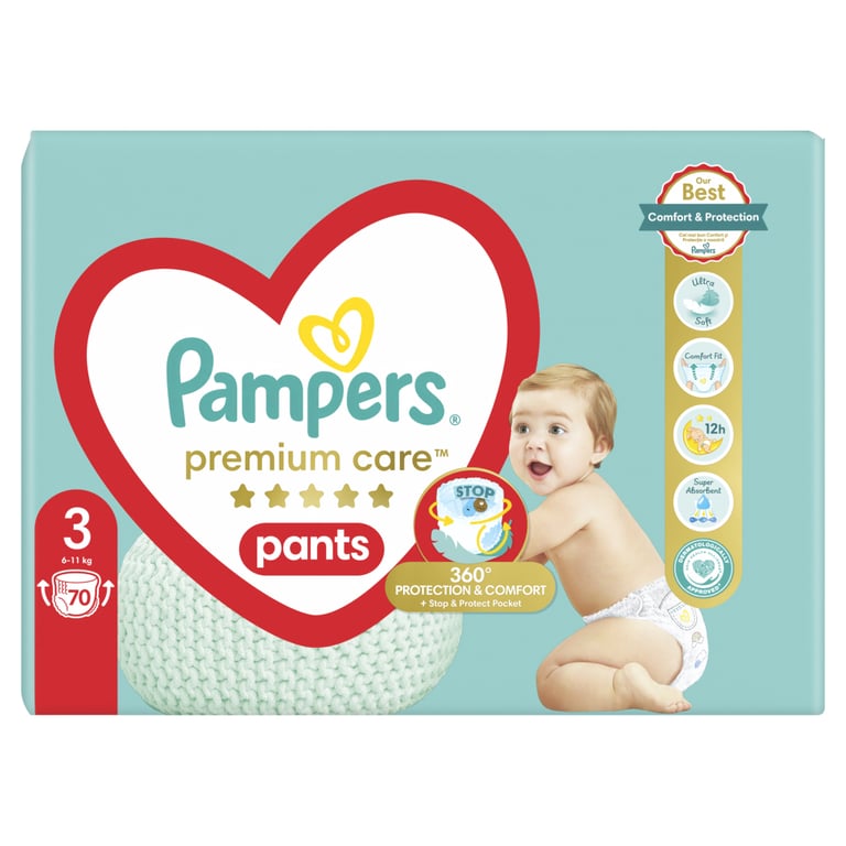 Підгузки Pampers Premium Care Pants Midi Розмір 3 70 шт (8001090759955) - фото 2