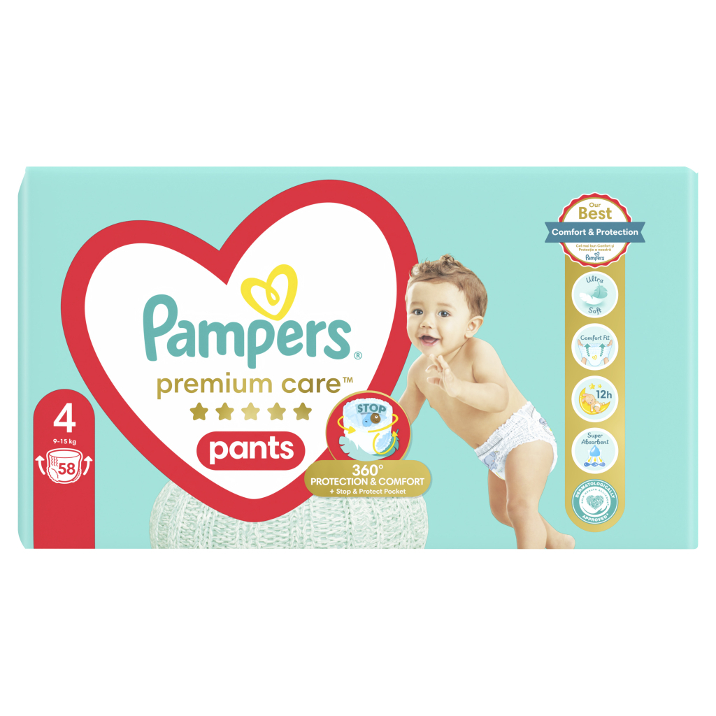 Підгузки Pampers Premium Care Pants Maxi Розмір 4 58 шт (8001090759993) - фото 2 Підгузки Pampers Premium Care Pants Maxi Розмір 4 58 шт (8001090759993) - фото 2