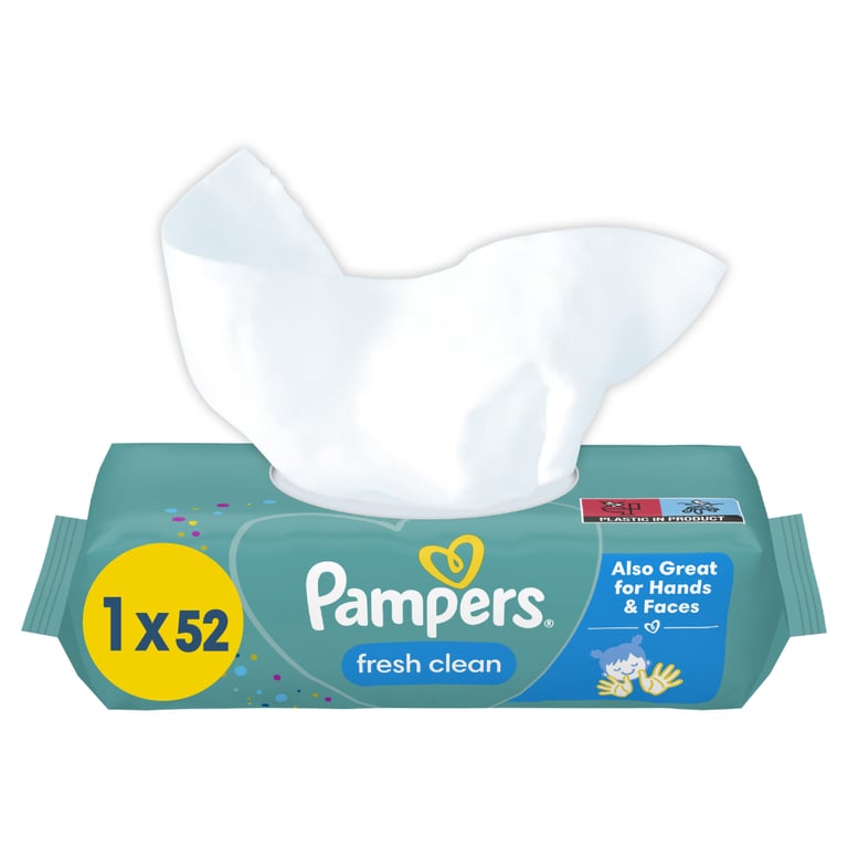 Дитячі вологі серветки Pampers Fresh Clean 52 шт (8001841041360) - фото 1