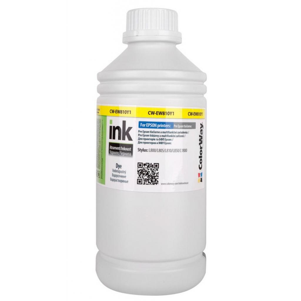 Чорнило ColorWay Epson L800/810/850 1л Yellow (CW-EW810Y1) Чорнило ColorWay Epson L800/810/850 1л Yellow (CW-EW810Y1)