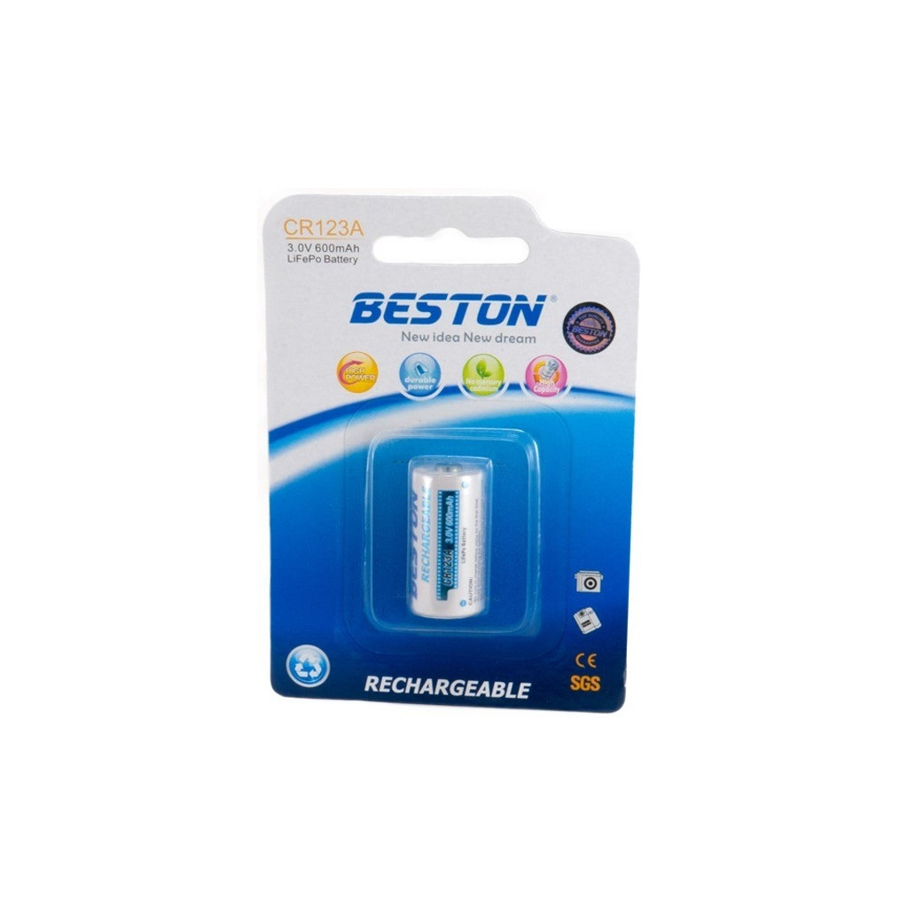 Акумулятор Beston CR123A (16340) 600mAh Lithium (AAB1844) - фото 2 Акумулятор Beston CR123A (16340) 600mAh Lithium (AAB1844) - фото 2