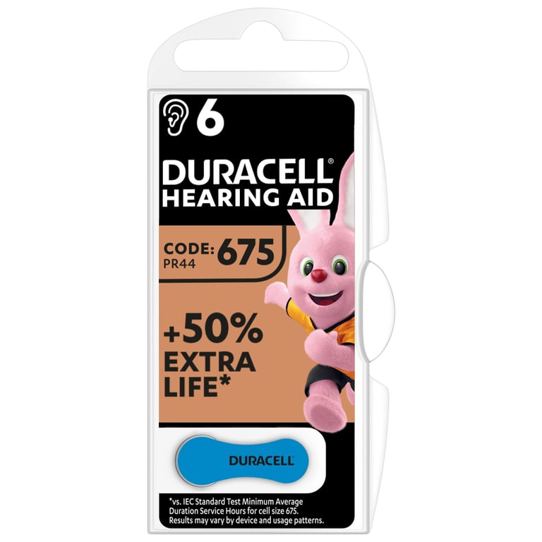 Батарейка Duracell PR44 / 675 * 6 (5004326) - фото 1