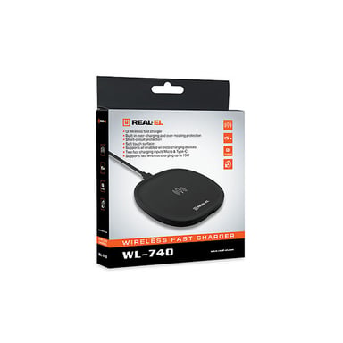 Зарядний пристрій REAL-EL WL-740 black (EL123160019) - фото 1