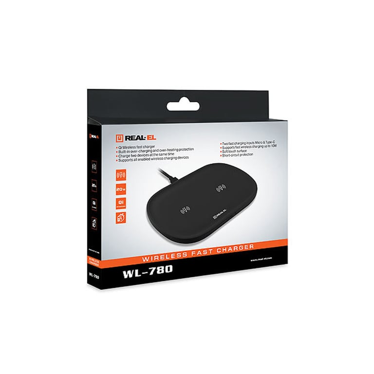 Зарядний пристрій REAL-EL WL-780 black (EL123160020) - фото 1