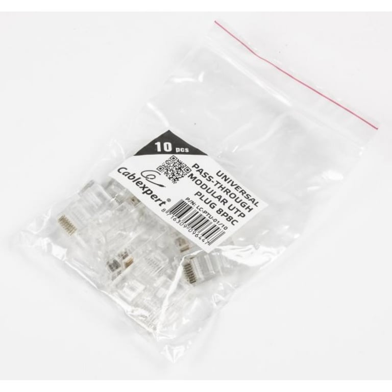 Конектор Cablexpert RJ45 cat.5e UTP 8P8C (сквозное отв., позолоч. конт.) 10 шт (LC-PTU-01/10) - фото 3