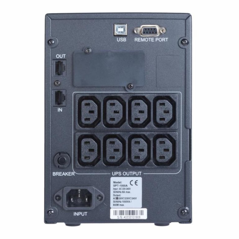 Пристрій безперебійного живлення Powercom SPT-1000-II LCD (SPT.1000.II.LCD) - фото 3