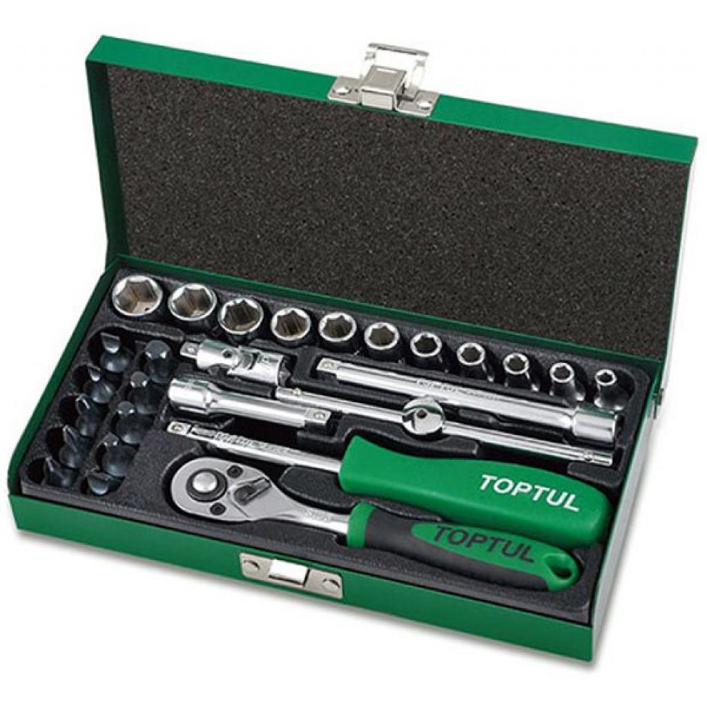 Набір інструментів Toptul автомобільний 1/4" 27од. (GCAD2701) - фото 1