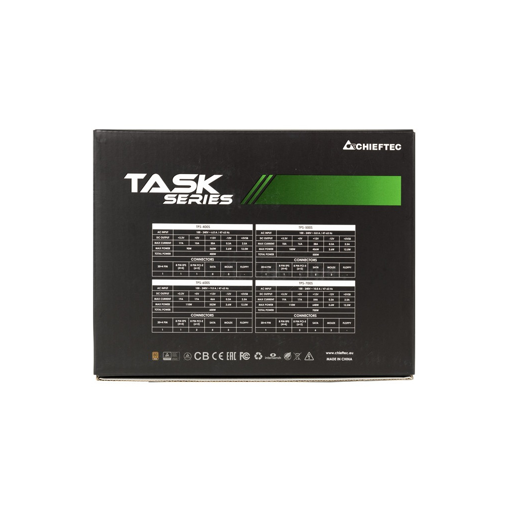Блок живлення Chieftec 600W TASK (TPS-600S) - фото 6 Блок живлення Chieftec 600W TASK (TPS-600S) - фото 6