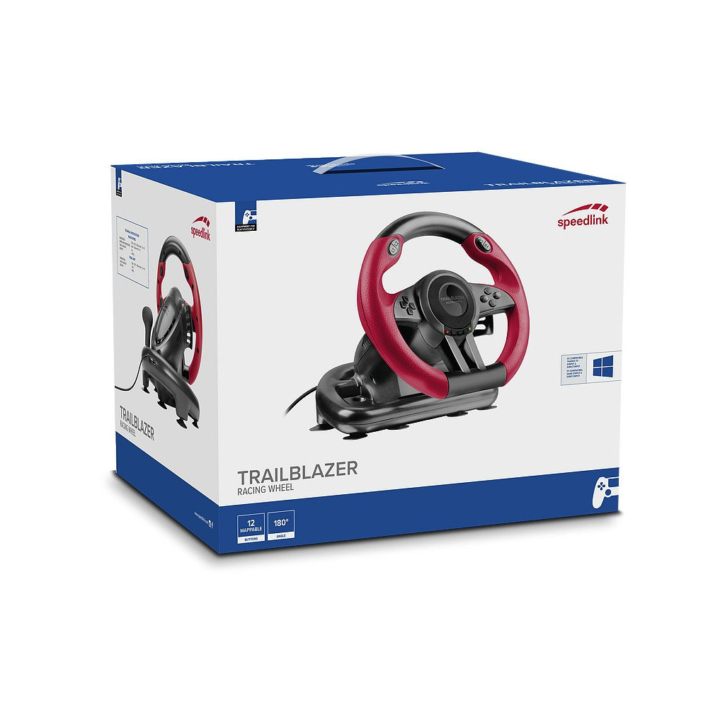 Кермо Speedlink Trailblazer Racing Wheel PC/Xbox One/PS3/PS4 Black/Red (SL-450500-BK) - фото 5 Кермо Speedlink Trailblazer Racing Wheel PC/Xbox One/PS3/PS4 Black/Red (SL-450500-BK) - фото 5
