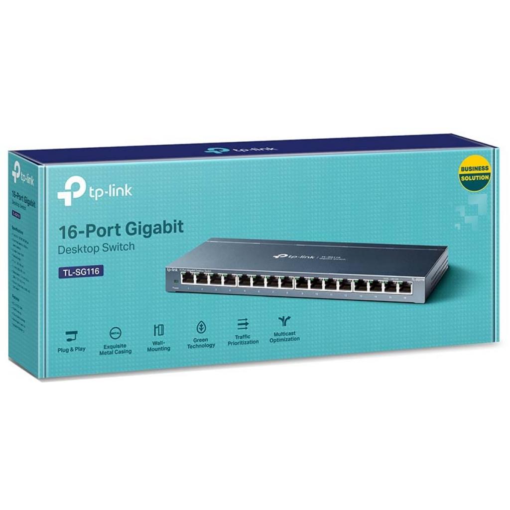 Комутатор мережевий TP-Link TL-SG116 - фото 4 Комутатор мережевий TP-Link TL-SG116 - фото 4