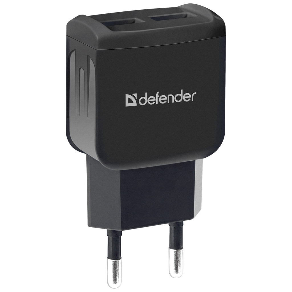 Зарядний пристрій Defender EPA-13 black, 2xUSB, 5V/2.1A, package (83840) - фото 1 Зарядний пристрій Defender EPA-13 black, 2xUSB, 5V/2.1A, package (83840) - фото 1