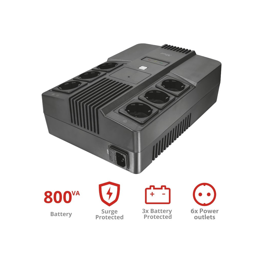 Пристрій безперебійного живлення Trust Maxxon 800VA UPS (23326_TRUST) - фото 11 Пристрій безперебійного живлення Trust Maxxon 800VA UPS (23326_TRUST) - фото 11