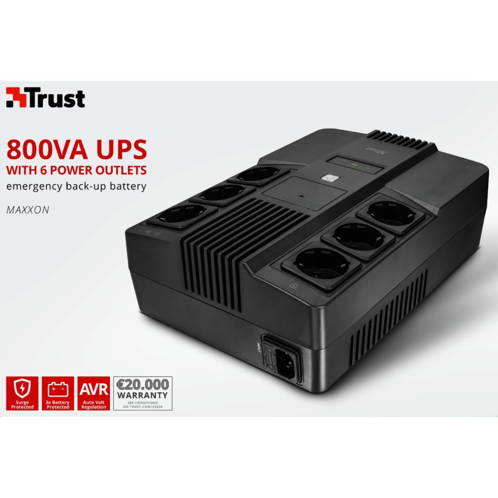 Пристрій безперебійного живлення Trust Maxxon 800VA UPS (23326_TRUST) - фото 12 Пристрій безперебійного живлення Trust Maxxon 800VA UPS (23326_TRUST) - фото 12