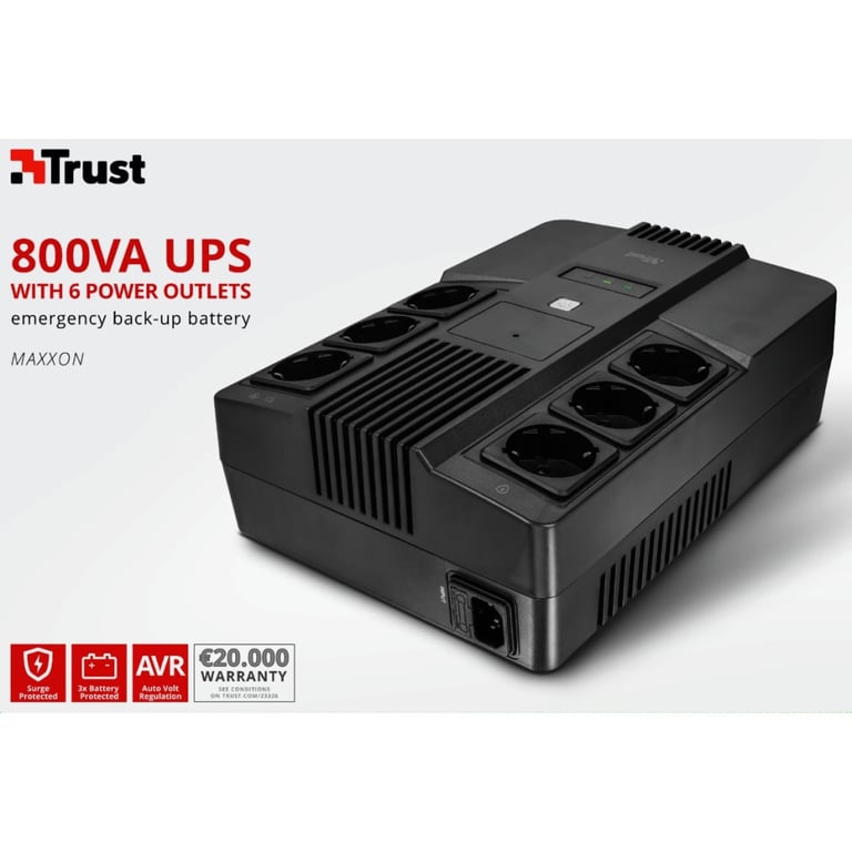 Пристрій безперебійного живлення Trust Maxxon 800VA UPS (23326_TRUST) - фото 12
