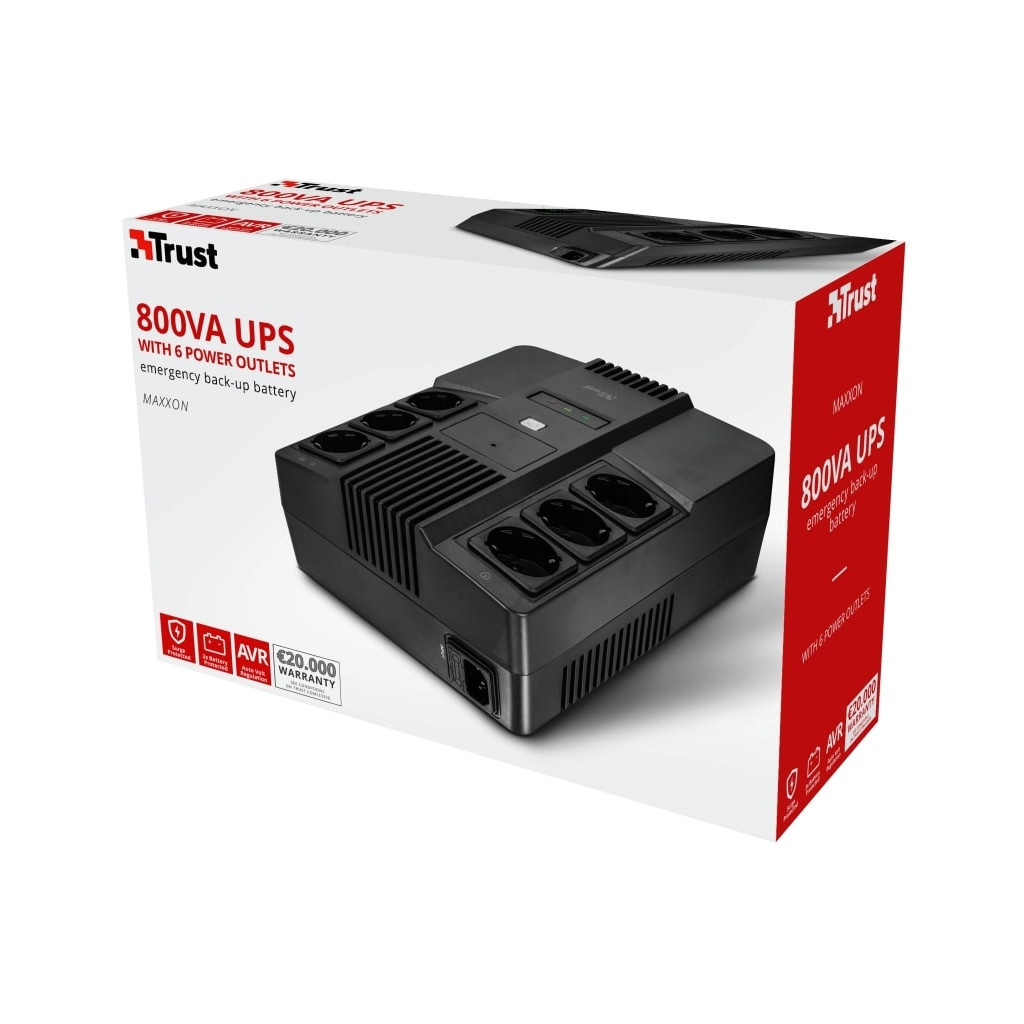 Пристрій безперебійного живлення Trust Maxxon 800VA UPS (23326_TRUST) - фото 5 Пристрій безперебійного живлення Trust Maxxon 800VA UPS (23326_TRUST) - фото 5