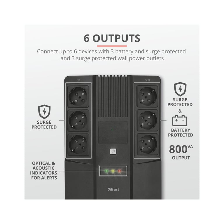 Пристрій безперебійного живлення Trust Maxxon 800VA UPS (23326_TRUST) - фото 9