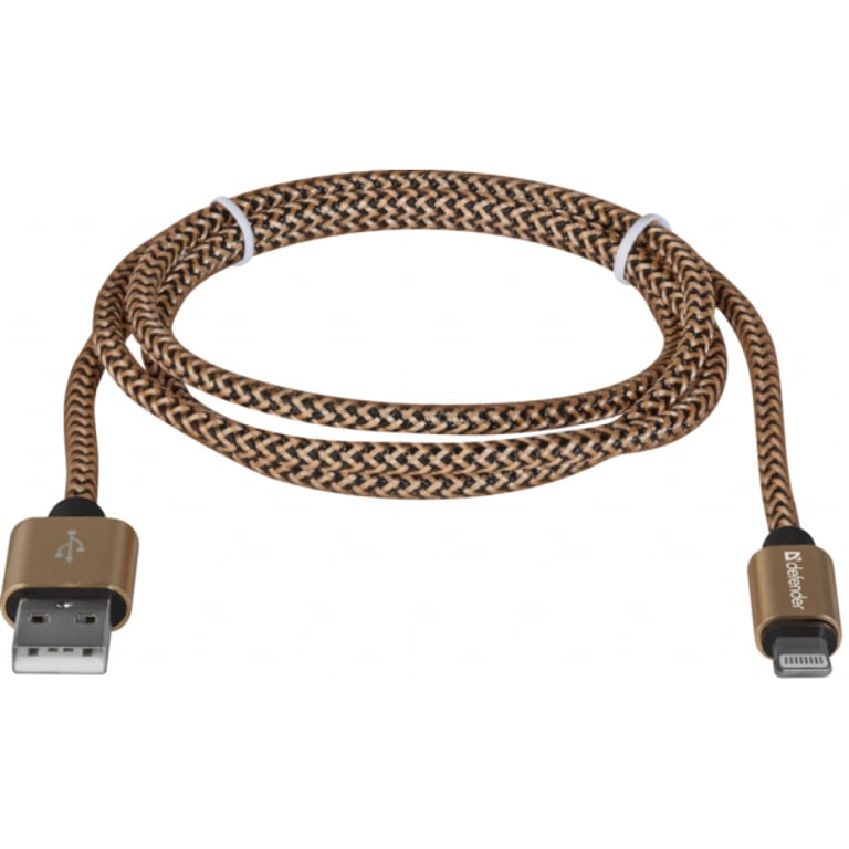 Дата кабель USB 2.0 AM to Lightning 1.0m gold Defender (87806) - фото 2