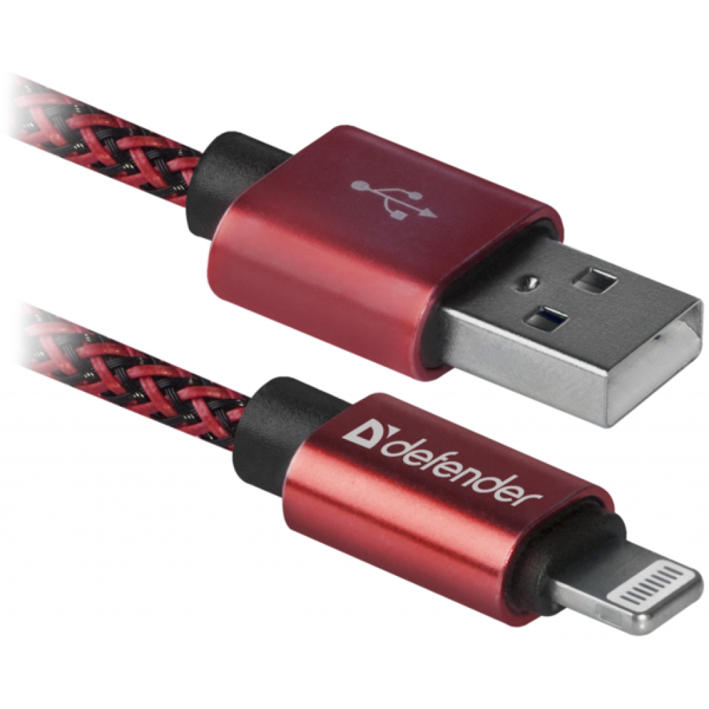 Дата кабель USB 2.0 AM to Lightning 1.0m ACH01-03T PRO Red Defender (87807) - фото 1 Дата кабель USB 2.0 AM to Lightning 1.0m ACH01-03T PRO Red Defender (87807) - фото 1
