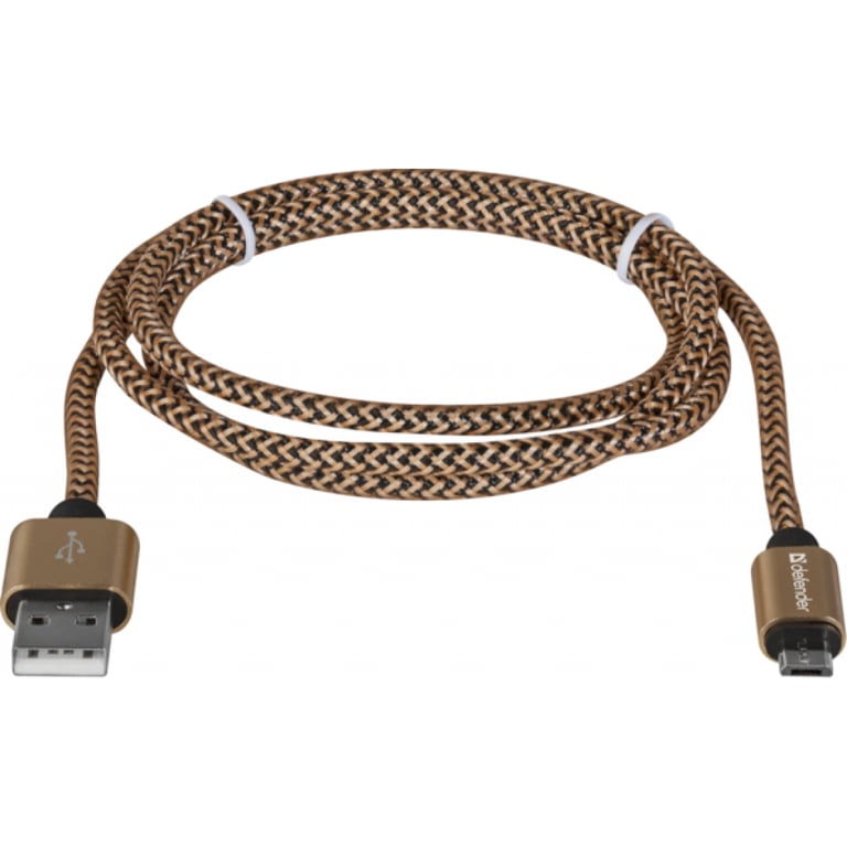 Дата кабель USB 2.0 AM to Micro 5P 1.0m USB08-03T gold Defender (87800) - фото 2