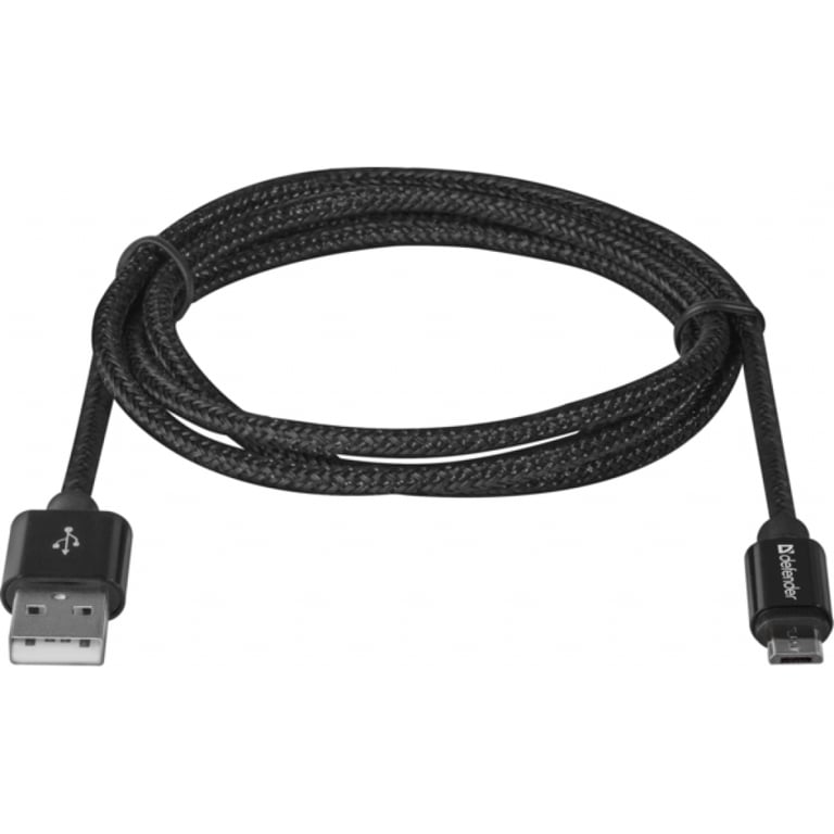 Дата кабель USB 2.0 AM to Micro 5P 1.0m USB08-03T PRO black Defender (87802) - фото 2