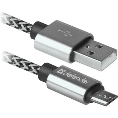 Дата кабель USB 2.0 AM to Micro 5P 1.0m USB08-03T PRO white Defender (87803) - фото 1