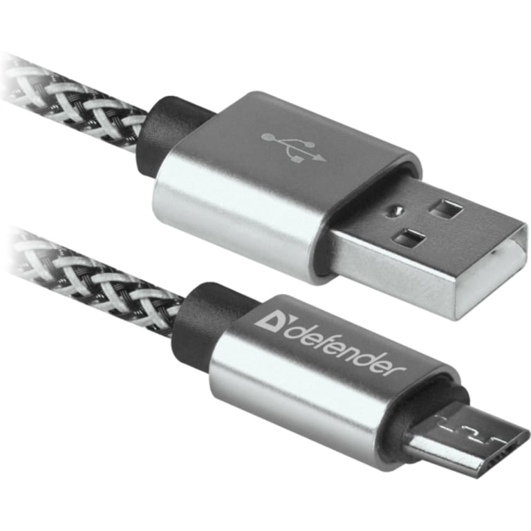 Дата кабель USB 2.0 AM to Micro 5P 1.0m USB08-03T PRO white Defender (87803) - фото 1