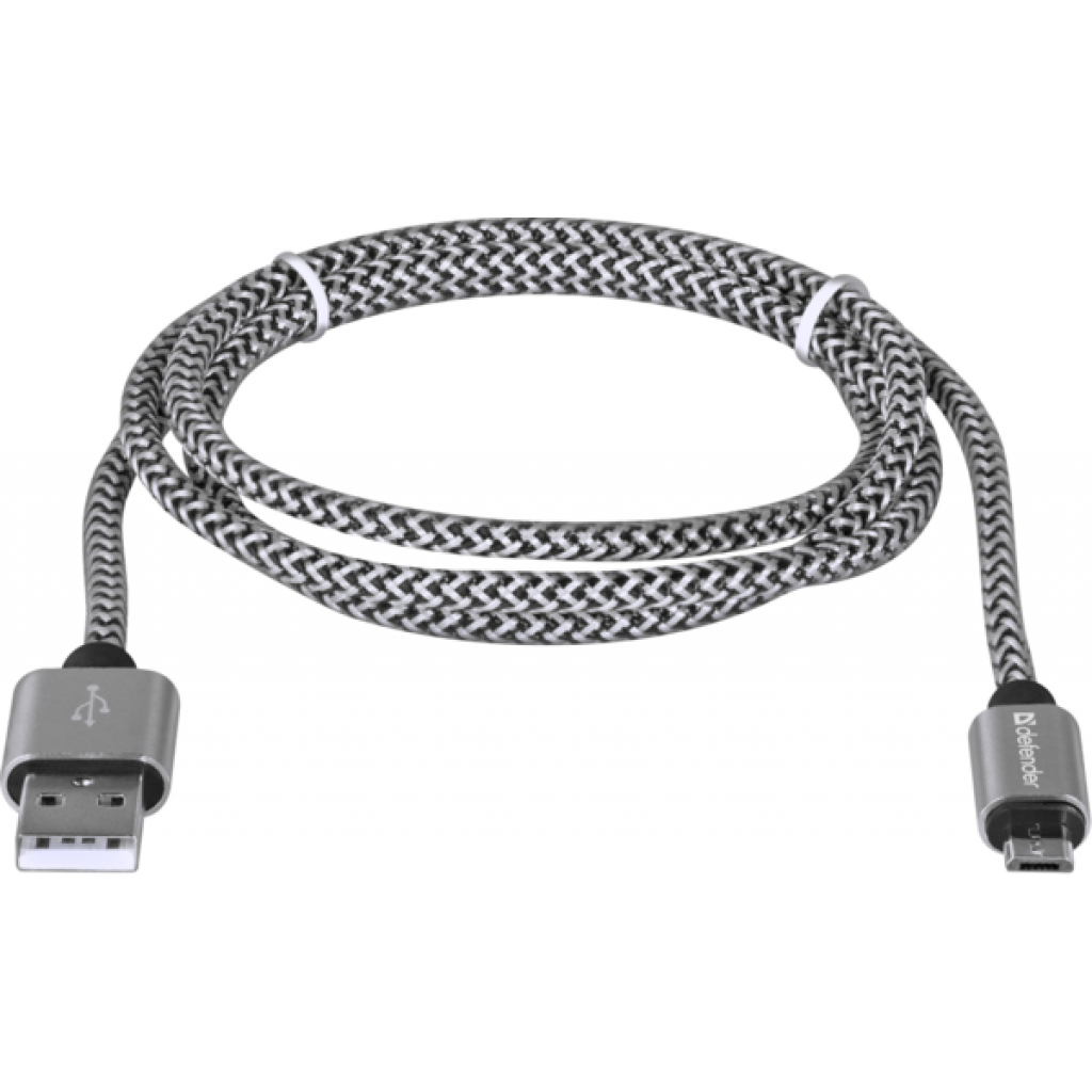 Дата кабель USB 2.0 AM to Micro 5P 1.0m USB08-03T PRO white Defender (87803) - фото 2 Дата кабель USB 2.0 AM to Micro 5P 1.0m USB08-03T PRO white Defender (87803) - фото 2