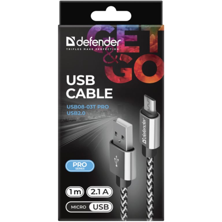 Дата кабель USB 2.0 AM to Micro 5P 1.0m USB08-03T PRO white Defender (87803) - фото 4