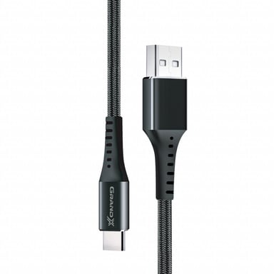 Дата кабель USB 2.0 AM to Type-C 1.2m Black Grand-X (FC-12B) - фото 1