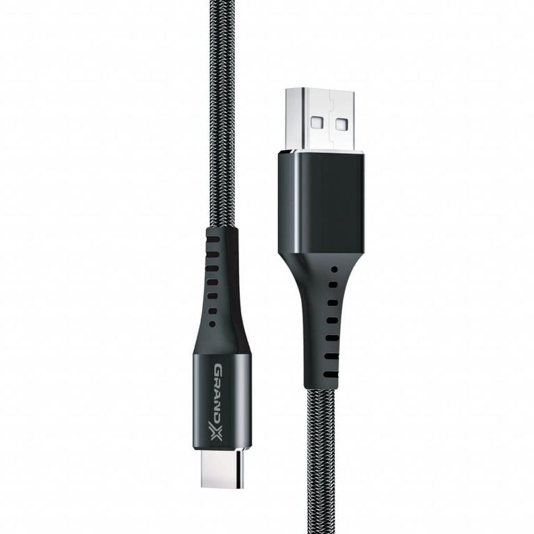 Дата кабель USB 2.0 AM to Type-C 1.2m Black Grand-X (FC-12B) - фото 1