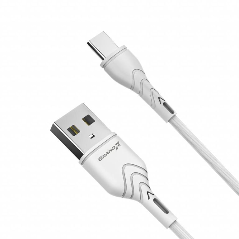 Дата кабель USB 2.0 AM to Type-C 1.0m White Grand-X (PC-03W) - фото 2