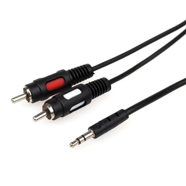Кабель мультимедійний mini-jack(M) - > 2 RCA (M) 0.8m Atcom (10810) - фото 1