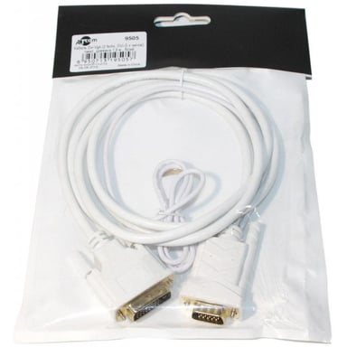 Кабель мультимедійний DVI M to VGA M 1.0m 24+1pin white Atcom (9505) - фото 1