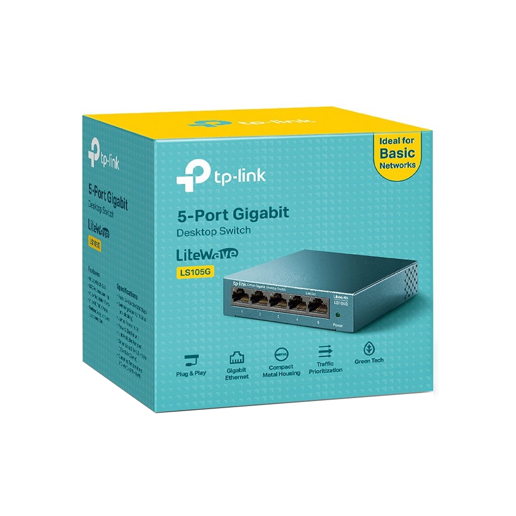 Комутатор мережевий TP-Link LS105G - фото 3 Комутатор мережевий TP-Link LS105G - фото 3