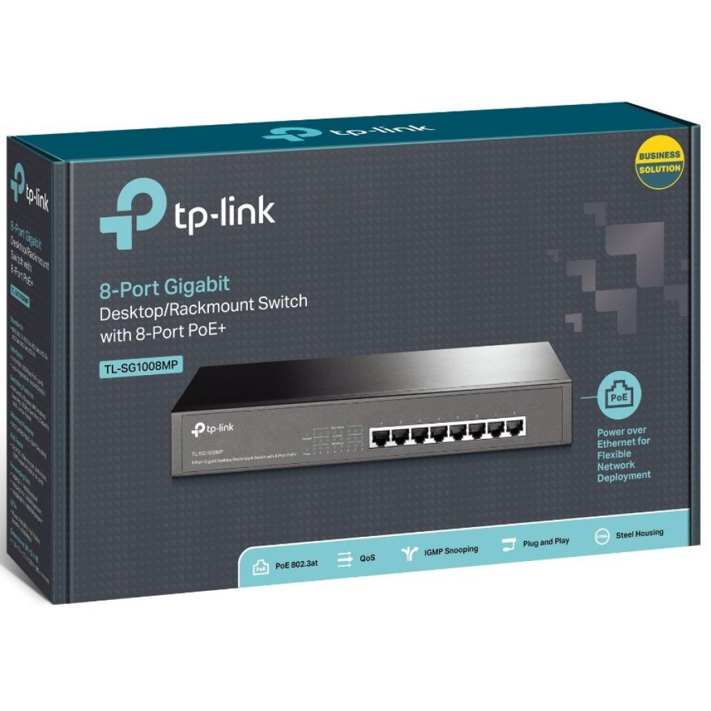 Комутатор мережевий TP-Link TL-SG1008MP - фото 4 Комутатор мережевий TP-Link TL-SG1008MP - фото 4