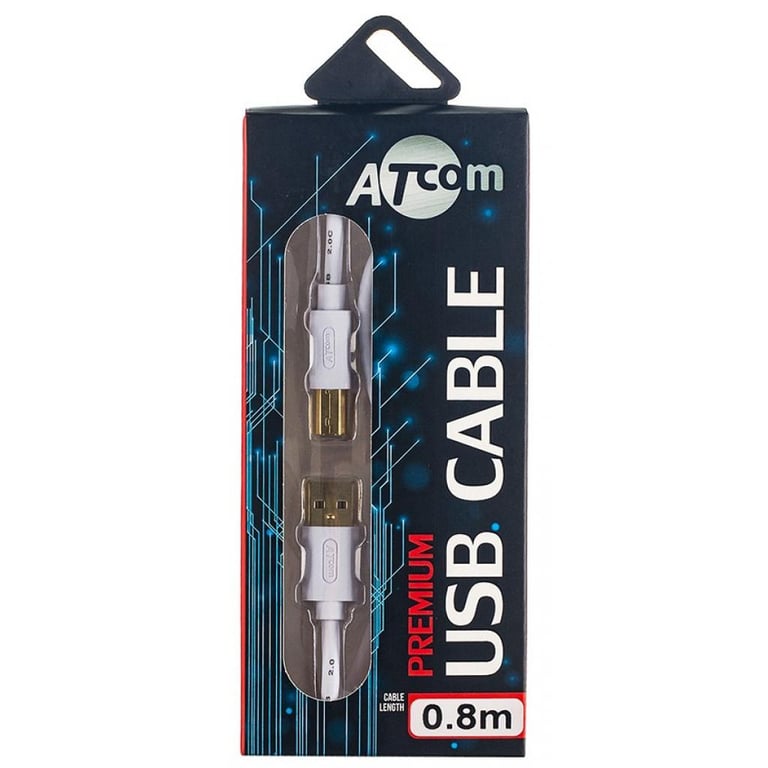 Кабель для принтера USB 2.0 AM/BM 0.8m Atcom (14370) - фото 2