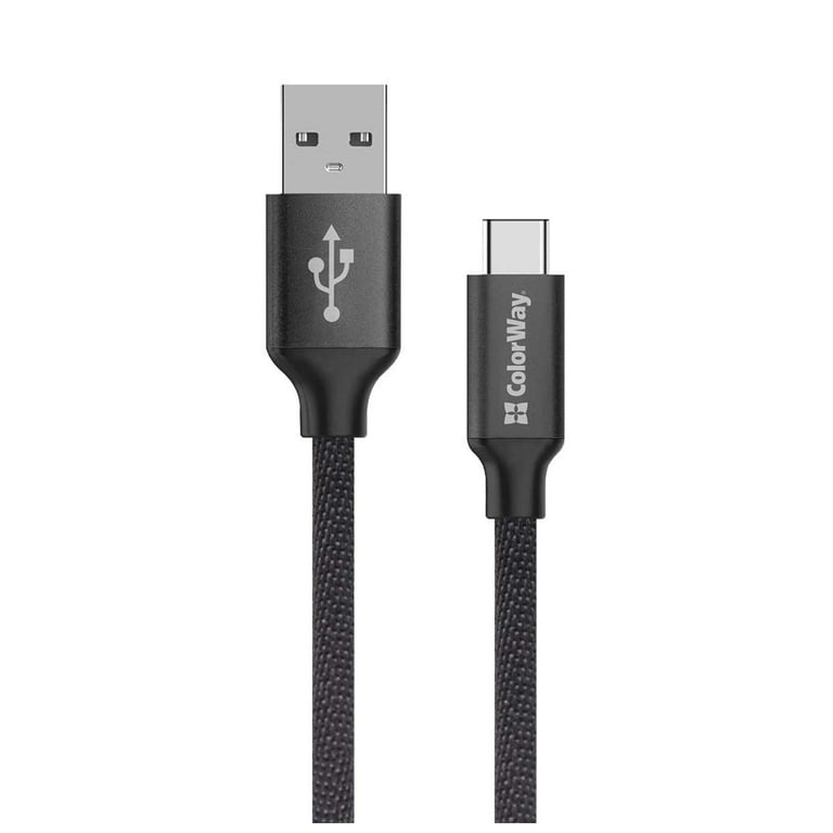 Дата кабель USB 2.0 AM to Type-C 2.0m black ColorWay (CW-CBUC008-BK) - фото 1