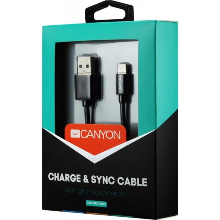 Дата кабель USB 2.0 AM to Lightning 1.0m MFI Black Canyon (CNS-MFICAB01B) - фото 3