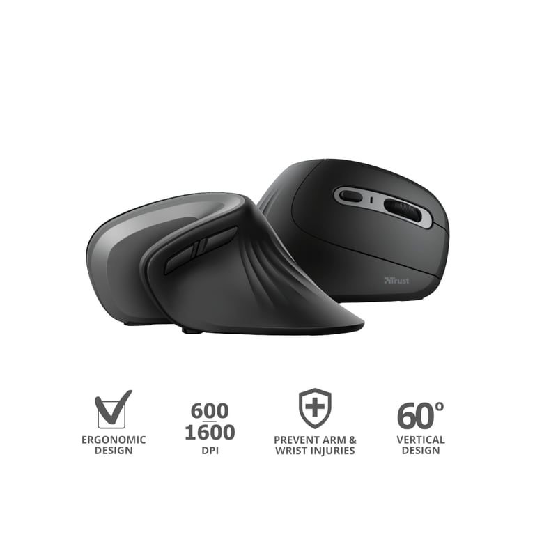 Мишка Trust Verro Ergonomic Wireless Black (23507) - фото 9