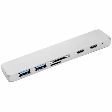 Концентратор PowerPlant Type-C - HDMI 4K, USB 3.0, USB Type-C, SD, microSD (CA911684) - фото 1