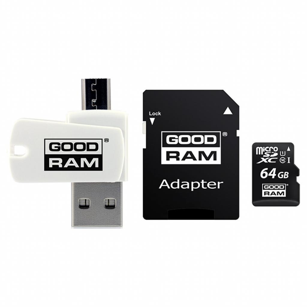Карта пам%27яті Goodram 64GB microSDXC class 10 UHS-I (M1A4-0640R12) - головне фото